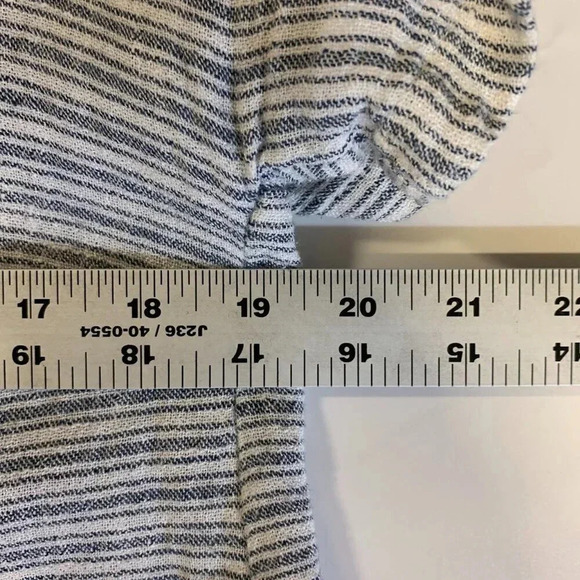 CABI Women's Hacienda Button Down Striped Linen Short‎ Sleeve Shirt Size XS - Picture 10 of 11